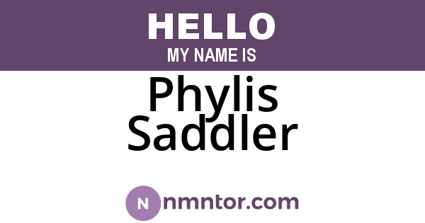 Phylis Saddler