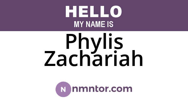 Phylis Zachariah