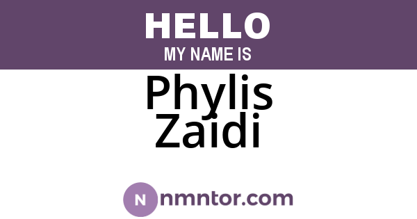 Phylis Zaidi