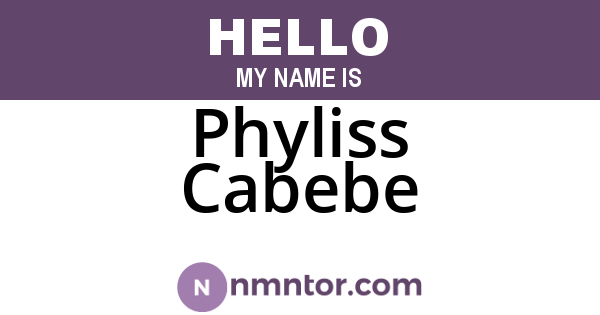 Phyliss Cabebe