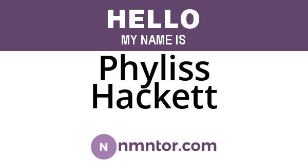 Phyliss Hackett