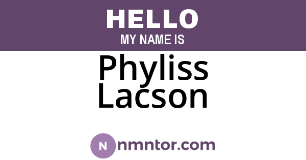 Phyliss Lacson