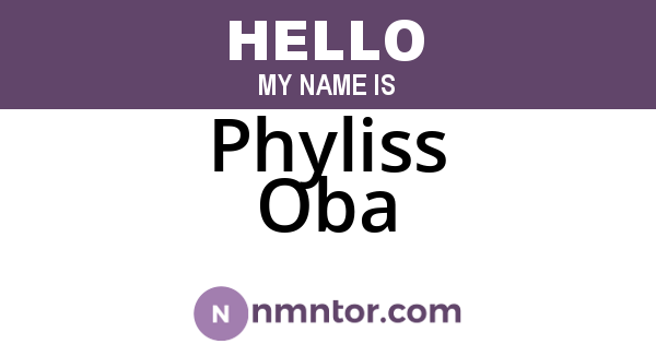 Phyliss Oba