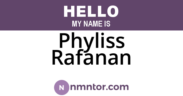 Phyliss Rafanan