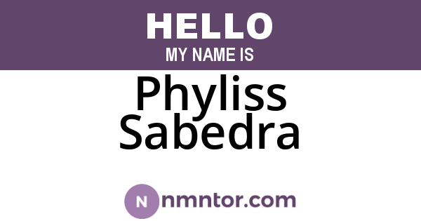 Phyliss Sabedra