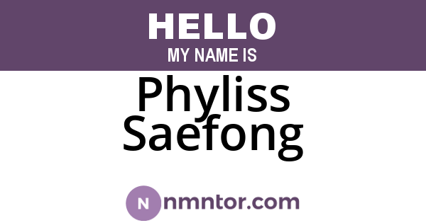 Phyliss Saefong