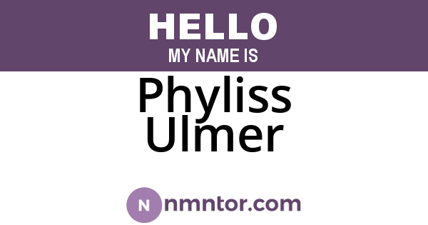 Phyliss Ulmer