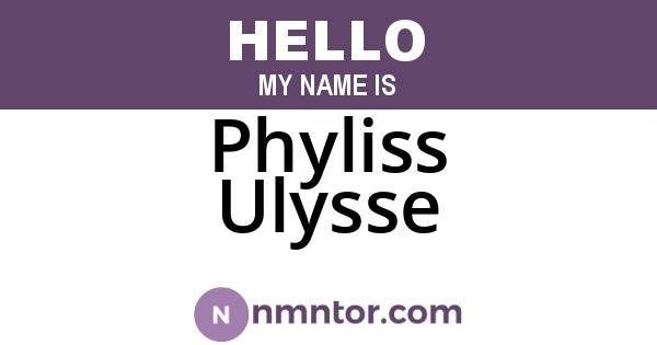 Phyliss Ulysse