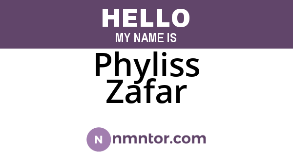 Phyliss Zafar