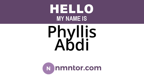 Phyllis Abdi