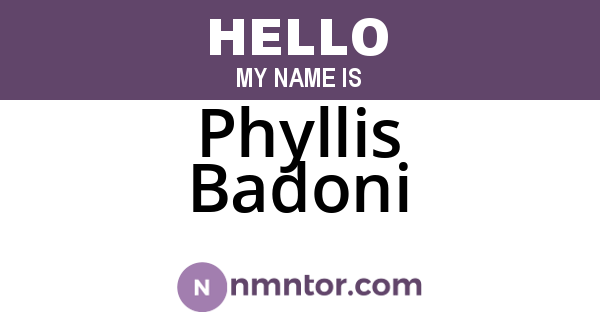 Phyllis Badoni