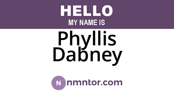 Phyllis Dabney
