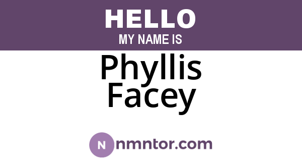 Phyllis Facey