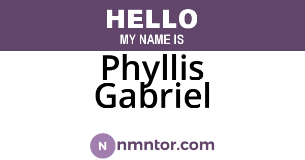 Phyllis Gabriel