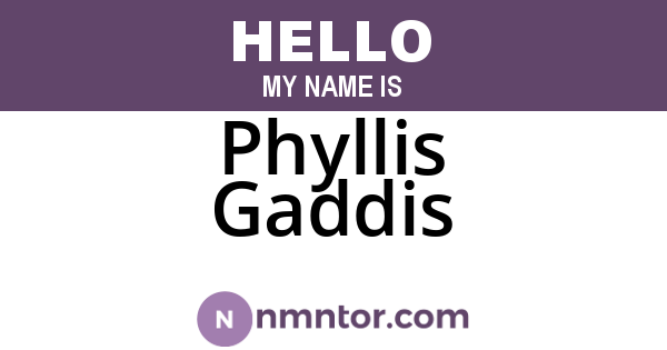 Phyllis Gaddis