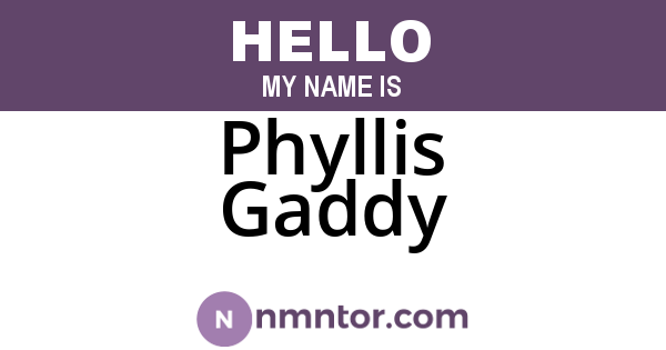 Phyllis Gaddy