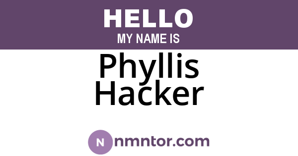 Phyllis Hacker