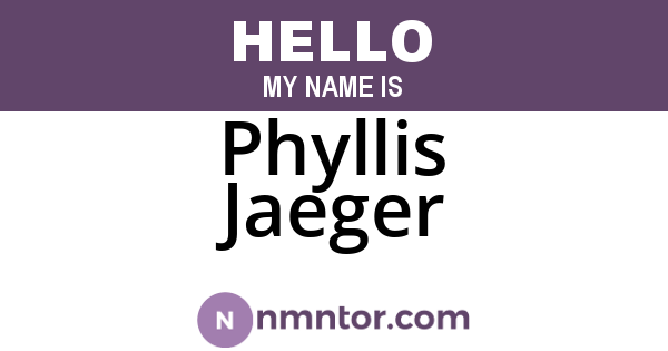 Phyllis Jaeger