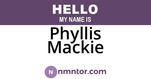 Phyllis Mackie