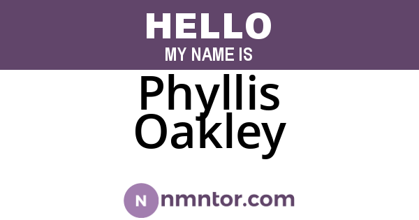 Phyllis Oakley