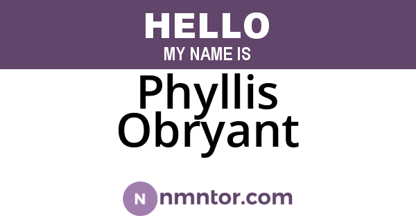 Phyllis Obryant
