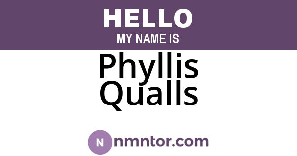 Phyllis Qualls