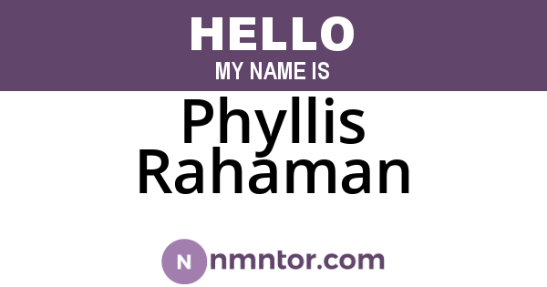 Phyllis Rahaman