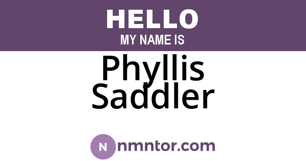 Phyllis Saddler