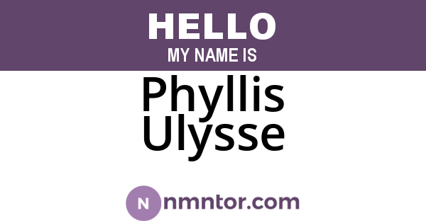 Phyllis Ulysse