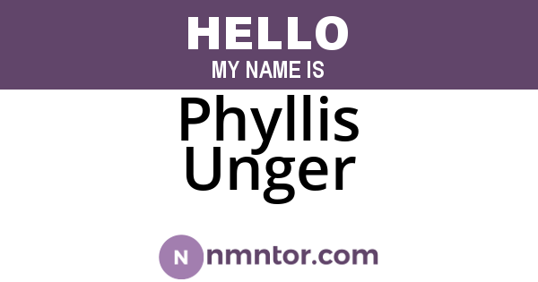 Phyllis Unger