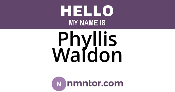 Phyllis Waldon