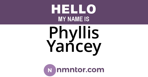 Phyllis Yancey