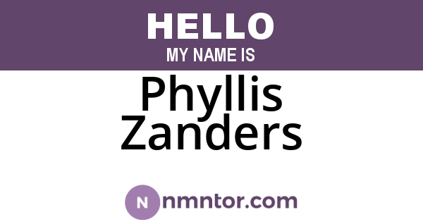 Phyllis Zanders