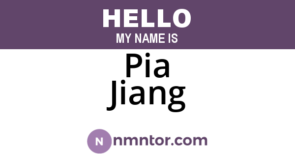 Pia Jiang