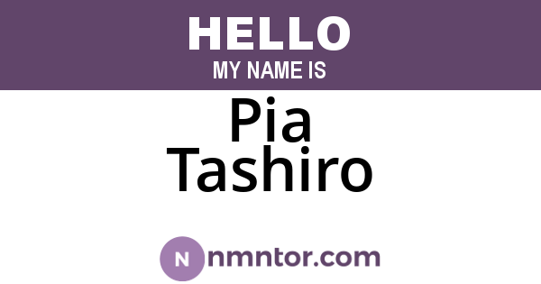 Pia Tashiro