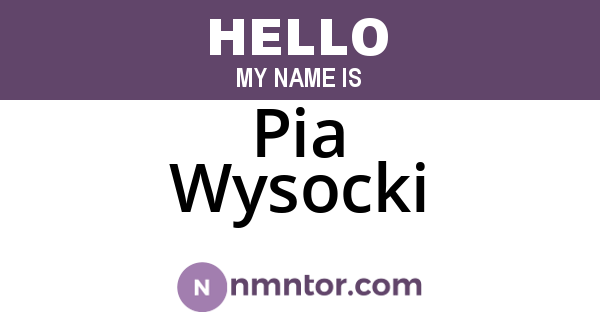 Pia Wysocki