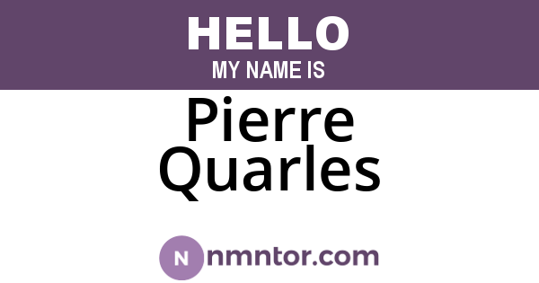Pierre Quarles