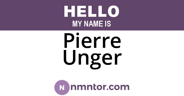 Pierre Unger