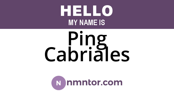 Ping Cabriales