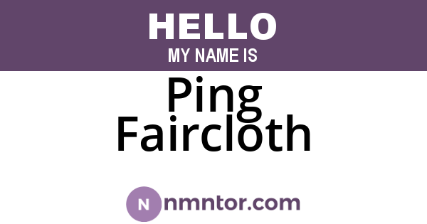 Ping Faircloth