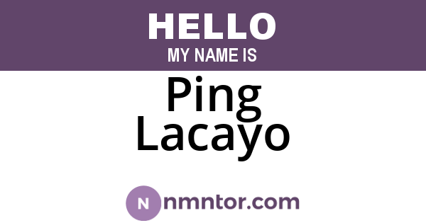 Ping Lacayo