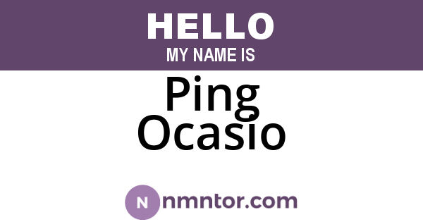 Ping Ocasio