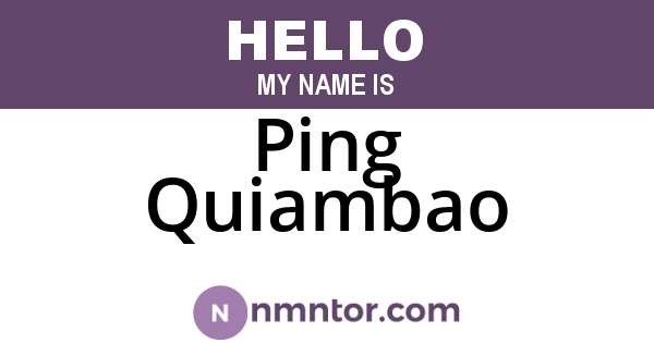 Ping Quiambao