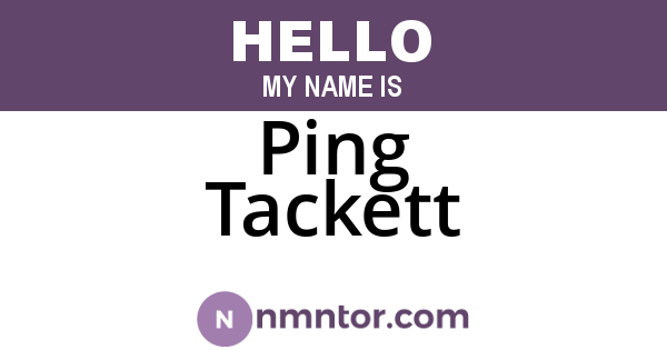 Ping Tackett