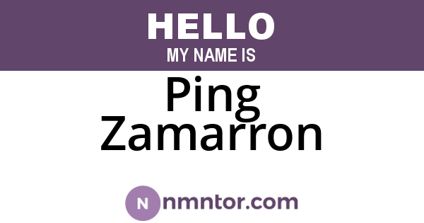 Ping Zamarron