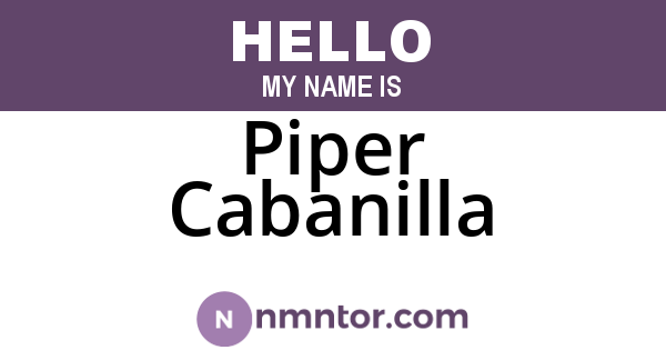 Piper Cabanilla