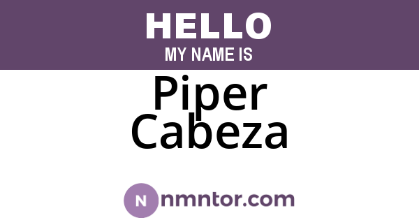Piper Cabeza