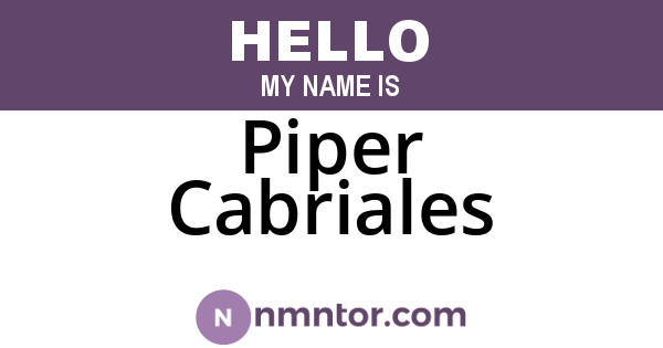 Piper Cabriales