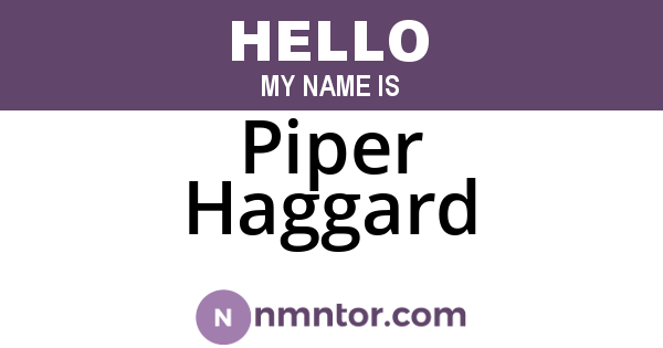 Piper Haggard