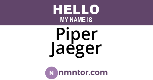 Piper Jaeger